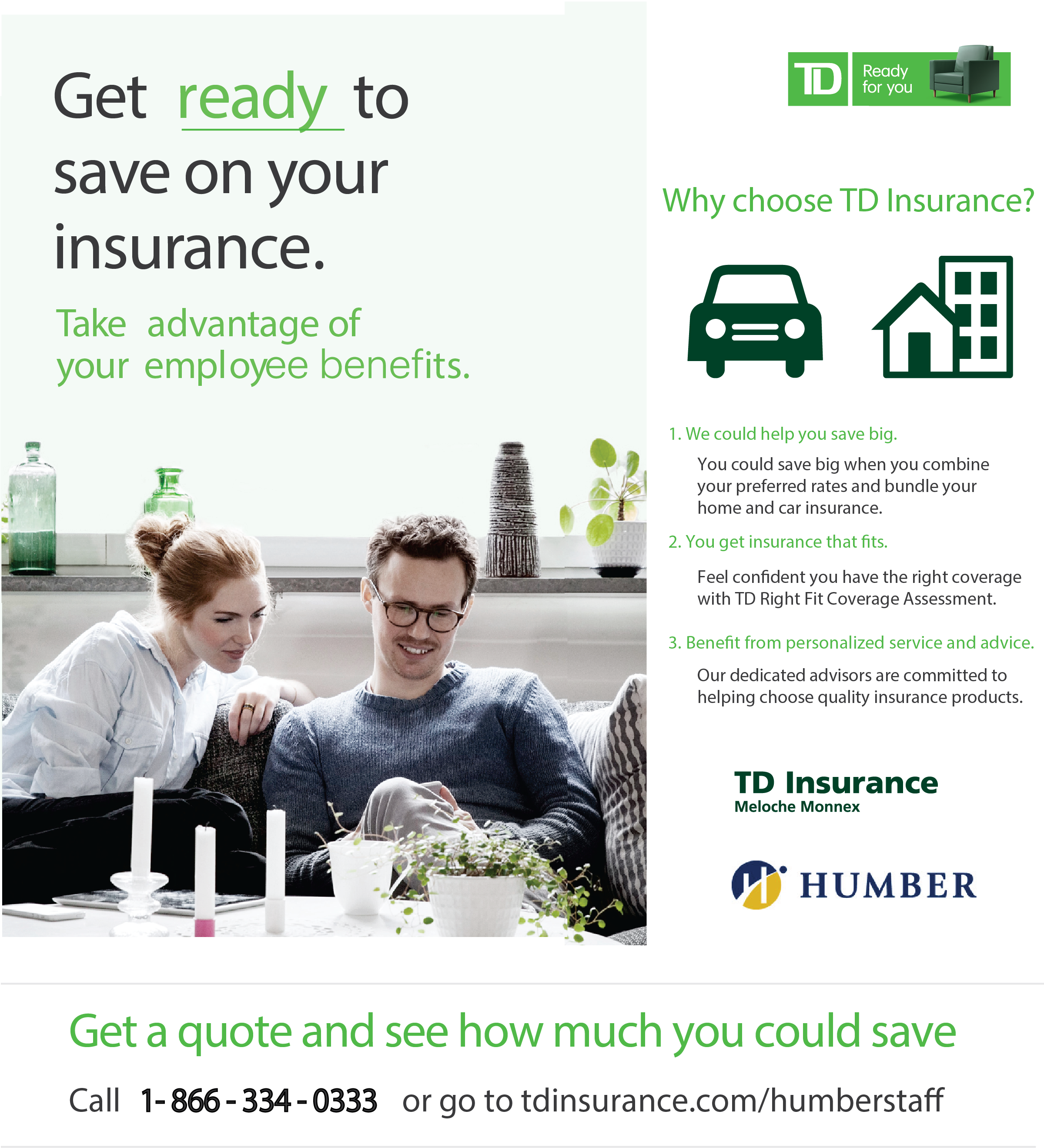 Reminder Humber Employees can Benefit from TD Insurance Humber